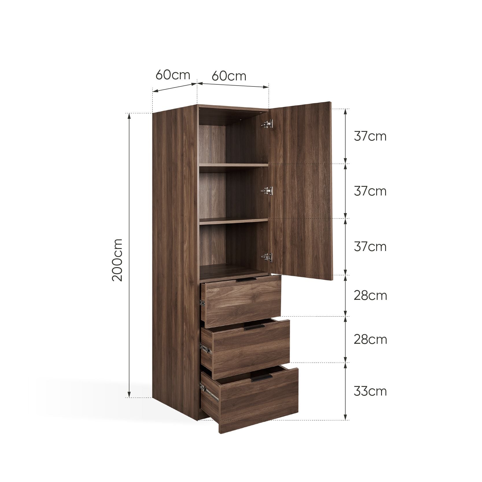 tủ quần áo 3 hộc kéo