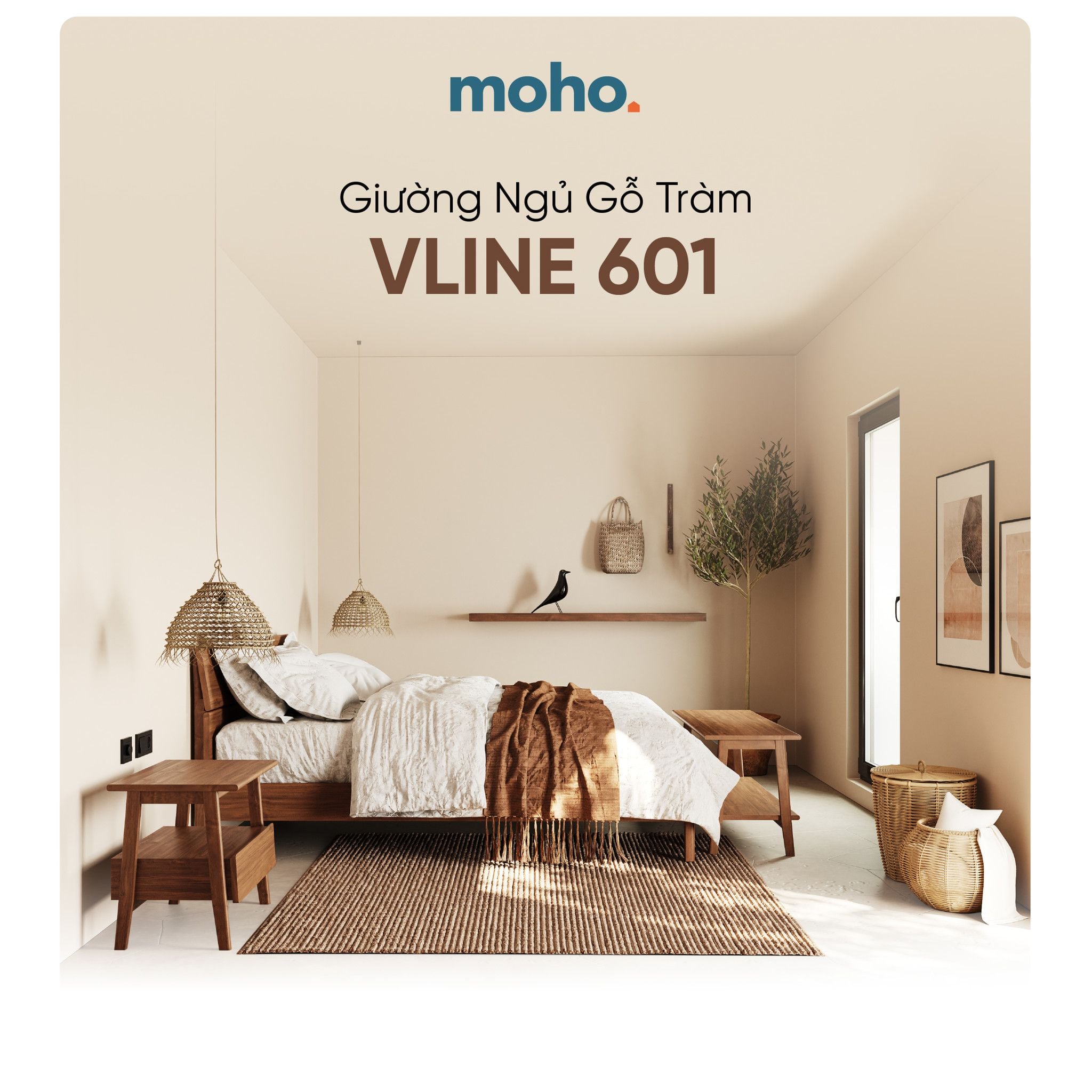 Giường VLINE nâu