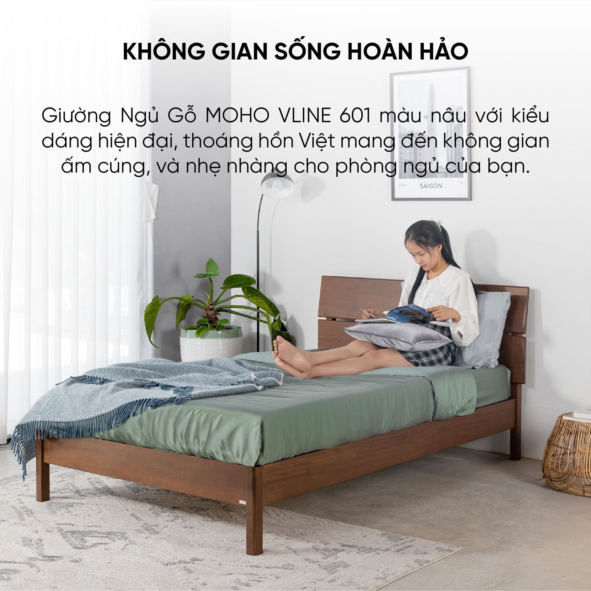 Giường VLINE nâu