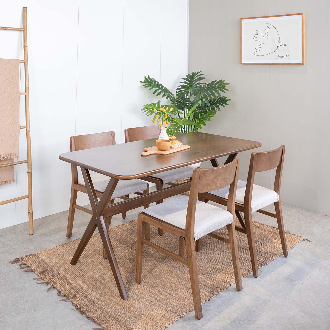 Bàn Ăn Gỗ Cao Su Tự Nhiên LE DECOR VLINE 602 26