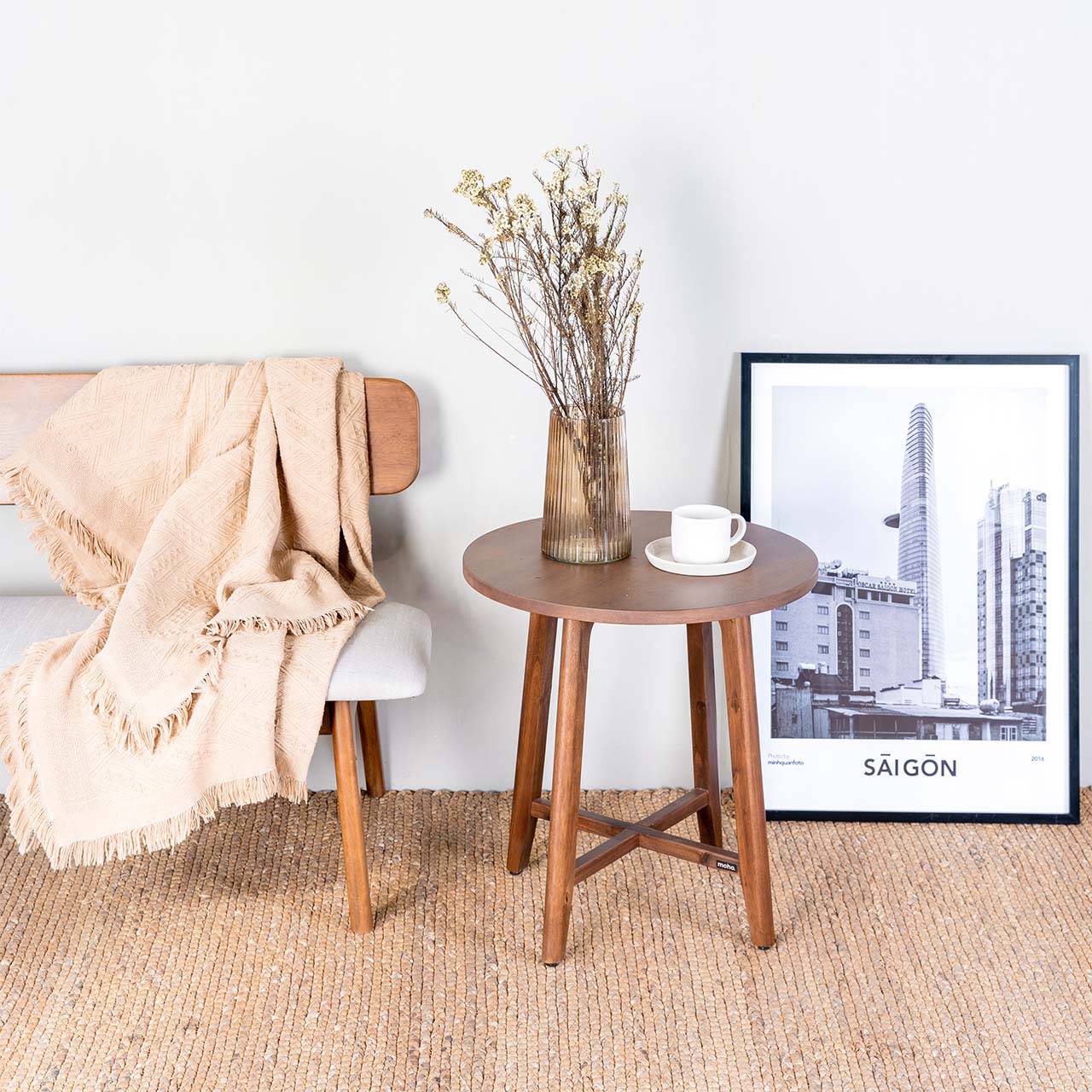 Bàn Sofa – Bàn Cafe – Bàn Trà Tròn Cao Gỗ LE DECOR OSLO 901 3