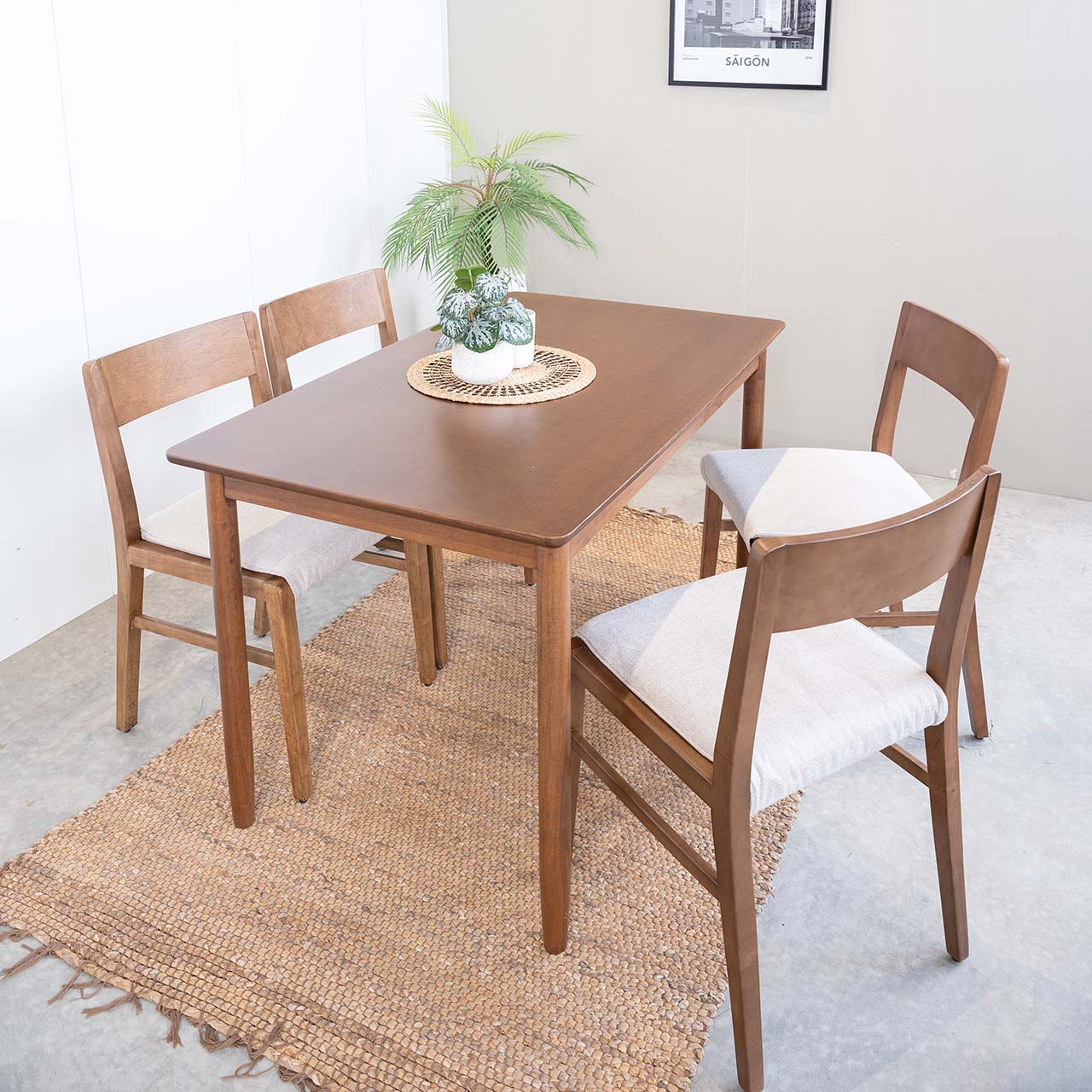Bộ Bàn Ăn 4 Ghế Gỗ LE DECOR MILAN 901 (1m25) 30