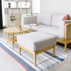 Ghế Đôn Sofa Gỗ Cao Su Tự Nhiên FYN 601