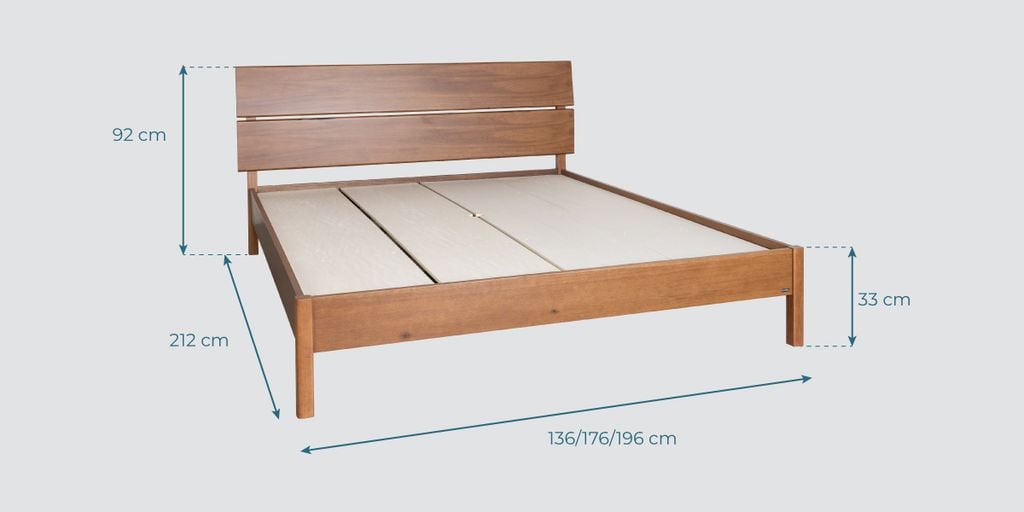 giường ngủ gỗ màu nâu VLINE