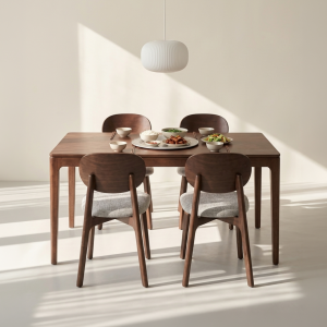 Bộ Bàn Ăn HOBRO 1m6 & 4 Ghế Ăn SERENA - Màu Nâu