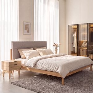 Combo Giường 1m8 & Tủ đầu giường ASTRO - Màu Tự Nhiên