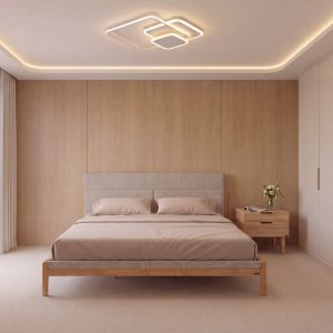 Combo Giường 1m6 & Tủ Đầu Giường ASTRO - Màu Tự Nhiên