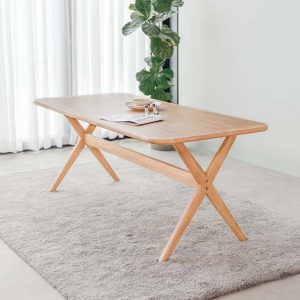 Bàn Ăn Gỗ Cao Su Tự Nhiên VLINE 601 1m6