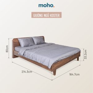 Giường Ngủ KOSTER Màu Nâu 1m6