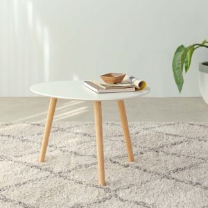 Bàn Sofa – Bàn Cafe – Bàn Trà Gỗ Cao Su MILAN 601 Trắng