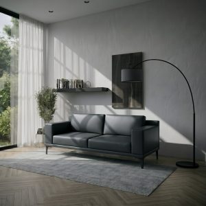 Ghế Sofa Da Microfiber PU RIGA Dark Grey
