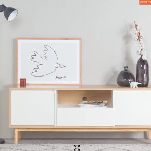 Tủ Kệ Tivi Gỗ OSLO 201 (Màu tự nhiên/Trắng 160)